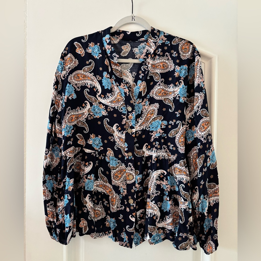 Boho Style Paisley Print Blouse